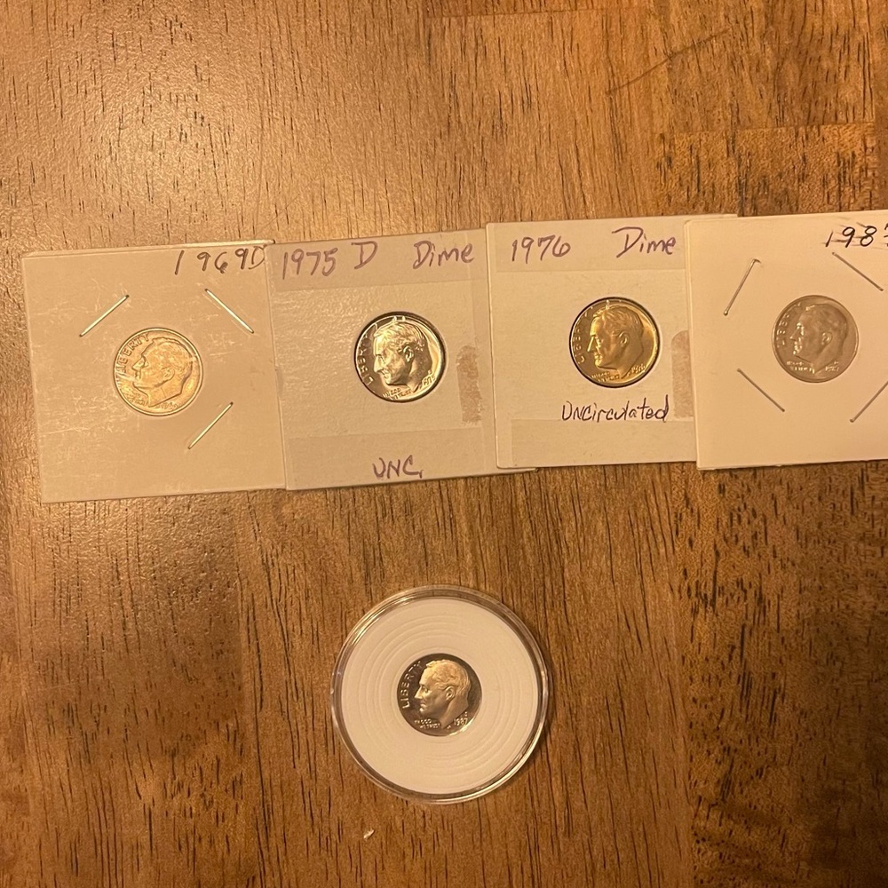 Vintage 1970s/80s Uncirculated and Proofed Rosevelt Coin Lot